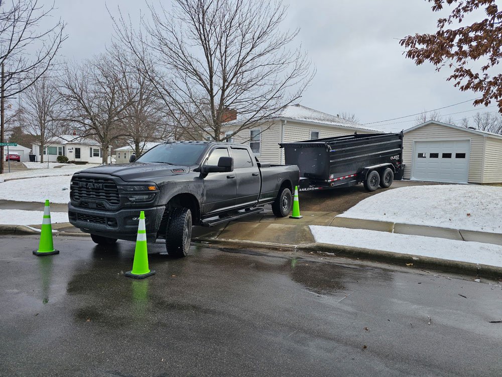 Junk Task Force 1 Trailer in driveway